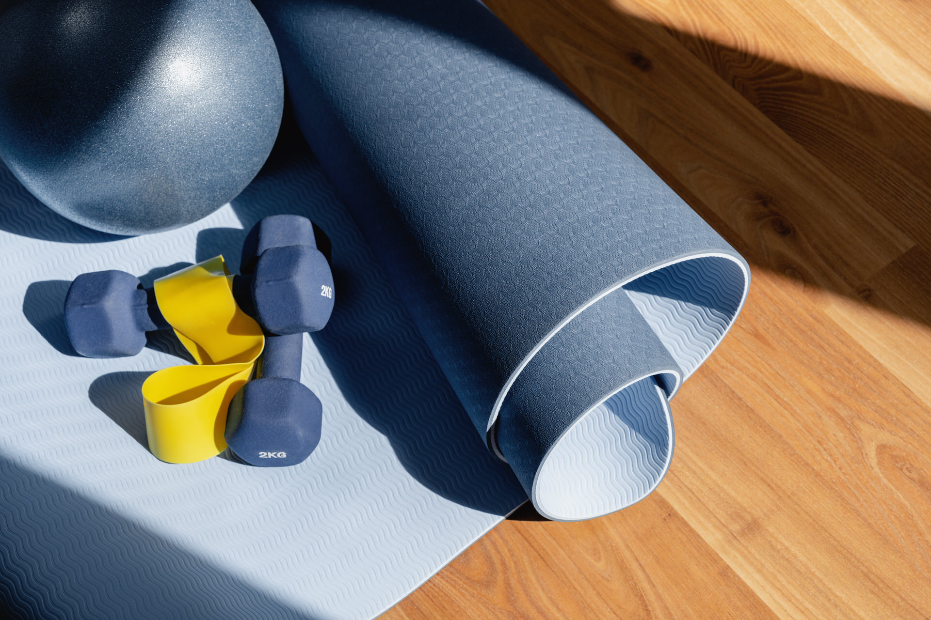 Yoga Or Pilates Mat On The Floor